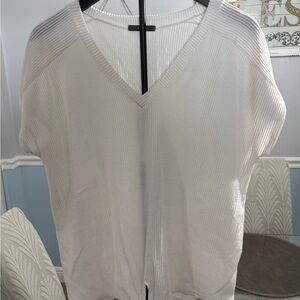 Elegant White V-Neck Blouse